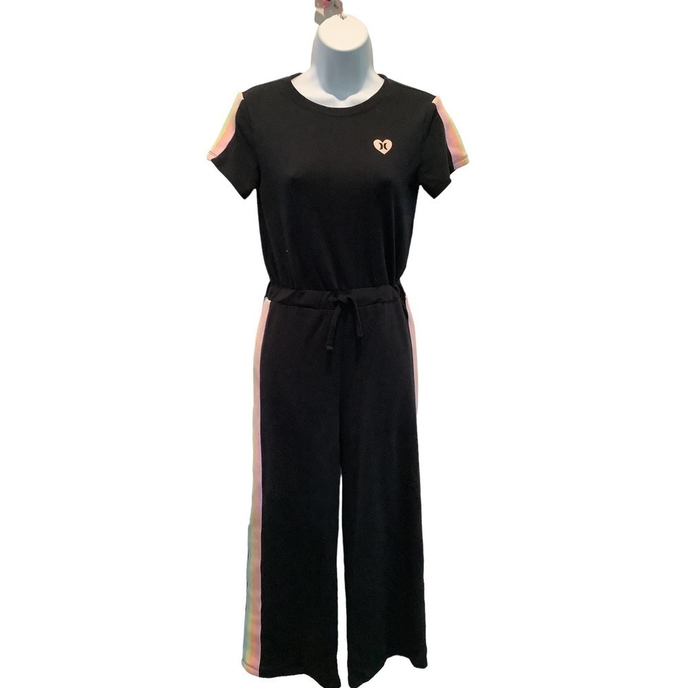 HURLEY GIRL’S JERSEY KNIT WIDE LEG DRAWSTRING WAIST  JUMPSUIT M TAG 10-12YRS